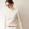 Suéter de cachemira con cuello de punto grueso de siete agujas para mujer, simple, versátil, de cuello alto, tejido, jersey, suéter holgado, prenda interior