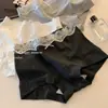 Calzoncillos tipo bóxer con ribete de encaje Pure Desire para mujer, Algodón Puro, Antibacteriano, Entrepierna Extendida, Control de Abdomen, Pantalones Cortos de Seguridad Sexy Sin Costuras