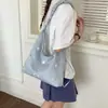 Bolsa de Lona con Estrellas y Cordón Estilo Coreano para Mujer, Bolso de Hombro Versátil de Gran Capacidad, Bolso Cruzado Plegado Nuevo 2026