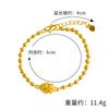 2022 Nuevo brazalete de oro de imitación moda nacional cabeza de Buda hueco brazalete carácter fu joyería retro para mujer cadena de cuentas ajuste
