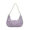 Bolso de Hombro Pequeño de Gran Capacidad con Estampado de Mariposas Nuevo Verano 2026 Bolso Casual de Hombro o Axila Bolso de Mano Plegado con Perlas