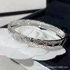 Pulseira com padrão coco diamante versão alta CNC versão larga fragrância suave totalmente diamante casal banhada a ouro rosa 18k pulseira de braço