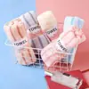 Toallas de Felpa de Coral a Rayas Anchas al por Mayor para Fabricantes, Paquete de 5, Suaves y Absorbentes, Toallas Unisex para Lavar la Cara, Beneficios de Regalo