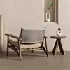 Silla Individual de Lectura de Ocio Tejida con Cuerda Estilo Wabi-Sabi para Exteriores, Silla Perezosa de Madera Maciza Impermeable para Balcón, Casa de Huéspedes, Patio