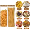 Frasco de vidrio para almacenar alimentos, con tapa sellada de bambú, adecuado para organizar despensas para pasta, frutos secos, harina y alimentos de grano