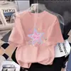 Ropa infantil de moda: Camiseta de manga corta para niña, algodón puro, verano 26, top estampado estiloso para niñas, adecuado para niños mayores, top versátil de manga corta