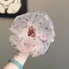 Scrunchie novo de malha com bolinhas 2026, estilo floresta fresco e fofo, adequado para meninas prenderem o cabelo em um coque, altamente elástico e durável