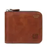 Billetera de Hombre Personalizada para Comercio Exterior Corta Retro de Pu Monedero Color Puro Simple Multifuncional Gran Capacidad Billetera con Cremallera