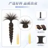 Moño postizo, varita mágica, cabello trenzado texturizado que se retuerce solo, anillo para el cabello de plumas de pollo, recogido de estilo antiguo, cabello voluminoso, moño con forma de capullo