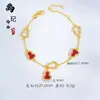 Pulseira Popular Xiaohongshu de Cabacinha Branca Banhada a Ouro com Alta Retenção de Cor, Incrustada com Diamantes e Pedra Olho de Tigre, Pulseira da Sorte e Fortuna Atacado