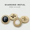 Botões Metálicos Olho de Gato Cravejados de Diamantes para Blazers Femininos, Botões Decorativos para Suéteres e Casacos, Botões de Pelo Exquisitos e Elegantes