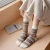 Calcetines Grues de Punto Doble Doble Faz para Mujer, Tubo Medio, Estilo Retro Otoño e Invierno, Calcetines Grues de Invierno Melard, Estilo Americano Holgados