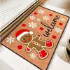 Tapete de chão de veludo cristal para o hall de entrada, resistente à sujeira, resistente ao desgaste, bom para remoção de poeira, fácil de manter, tapete decorativo de Natal