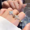 Anel Aberto Flor de Zircônia Versátil Estilo Coreano, Anel com Design de Nicho e Toque de Luxo, Adequado para o Dia a Dia, Joias para Atacado