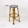 Mesa de Jantar Externa em Mármore Ardósia Estilo Francês Café Restaurante Ocidental Loja de Chá de Leite Pousada Conjunto de Mesa e Cadeiras Rústico em Rattan