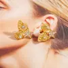 Pendientes de acero inoxidable transfronterizos, temperamento, piedra Hao, joyería simple, cadena de color dorado y plateado de 18K, pendientes de estrella de mar, pendientes