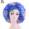 Gorro de noche popular europeo y americano, elástico, de ala ancha, satinado, estampado, redondo, gorro para la cabeza de mujer, gorro de ducha, gorro para el cuidado del cabello