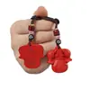 Nuevo Bolso de la Suerte de Piscis Tallado Finamente en Arena Roja Colgante de Llavero de los Doce Zodíacos Colgante de Bolso de la Suerte Colgante para Llave de Coche