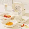 Prato de osso para casa, bandeja de ossos para mesa de jantar, prato de plástico para servir comida e ossos, prato de frutas para sala de estar, bandeja de descarte de ossos, prato de lixo