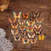 50 Peças de Petalas de Borboleta Laranja Dupla-Transparente Adesivos para Caderno Material Decorativo Retrô DIY para Copo d'Água Capa de Celular Colagem Decorativa