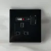 Interruptor de Pared para Hogar de Vidrio Templado Interruptor para Hotel Boutique Plata Estrella Enchufe USB Panel de Interruptores de Comercio Exterior