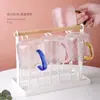 Taza de Vidrio Martillado de Moda Vidrio de Borosilicato Alta Resistencia al Calor Taza de Agua Doméstica con Asa Taza para Desayuno Leche