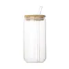 Taza Mason de Vidrio de Borosilicato Transparente Simple de Amazon Taza de Agua de Alto Valor de Color Resistente a Altas Temperaturas Taza para Coca-Cola con Tapa y Popote