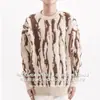Suéter de rayas verticales color block estilo americano para hombre y mujer, nuevo jersey de otoño e invierno, chaqueta de punto informal holgada con cuello redondo de moda