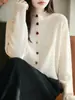 Diseño de Botones en Forma de Corazón, Cuello Semi Alto, Estilo Dulce, Cárdigan de Punto, Agradable al Tacto y Cómodo, Manga Larga, Nuevo Top de Mujer para Primavera y Otoño