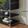 Estantería para Libros con Puerta abatible Acero Inoxidable Estilo Bauhaus Sala de Estar Estante de Almacenamiento de Ranura Estrecha Gabinete para Cafetera Gabinete de Almacenamiento Almacenamiento