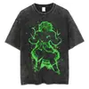 Talla Europea TransfronterizaCamiseta Negra Lavada para Hombre Streetwear Dragon Ball a