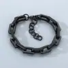 Moda Trendy Pulseras para Motociclistas Hombres y Mujeres Retro Dominante Acero Inoxidable Patrón de Diente Cadena Gruesa Cadena Hecha a Mano Cadena Cubana Joyería de Mano