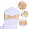 Decoración de respaldo de silla elástica de alta elasticidad para hoteles de banquetes de bodas transfronterizos con fundas elásticas sin lazo y correas para sillas.
