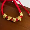 Pulsera de cuerda roja ajustable con forma de dragón festivo de Año Nuevo, estilo chino, elegante, linda, de alta calidad, pulsera versátil para mujer