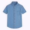 Camisa Jeans Masculina de Algodão Manga Curta Nova Primavera/Verão Estilo Japonês Slim Fit Casual Tendência Masculina