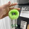 Lindo Conejo Rex de Peluche Llavero para Coche Colgante con Piernas Largas y Bolitas de Carbón Pequeñas, Adorno de Piel para Mochila de Bola de Felpa Regalo
