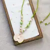 Colar de Maçã de Cerâmica Jingdezhen Colar Borboleta Dopamina Personalidade Fresca Feminina Moda Versátil Colar Venda por Atacado