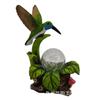 Colibrí de patio transfronterizo adornos creativos artesanías de resina lámpara de bola brillante de cristal de vidrio agrietado solar decoraciones