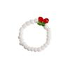 Joyería transfronteriza europea y americana, colorida, tamaño pequeño, cuentas m, anillo de cuerda elástica de cereza roja, diseño femenino, sentido de nicho, pulsera simple
