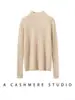 Capa base de punto Adelgazante Suéter de cachemira Cuello semi-alto Otoño Invierno Suéter de lana Suéter de punto cálido Ajuste ceñido para mujer Transfronterizo