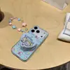 Suporte Harada Osamu de fundo azul adequado para iPhone 18 Pro Max com corrente para pendurar, capa de telefone Apple 17, suporte 15, 16 acabamento fosco