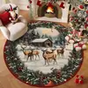 Alfombra redonda, Felpudo navideño, Alfombra de sala de estar, Resistente a las manchas y al desgaste, Felpudo decorativo, Terciopelo de cristal, Suave y apto para la piel, Alfombra termoaislante, para ventas transfronterizas