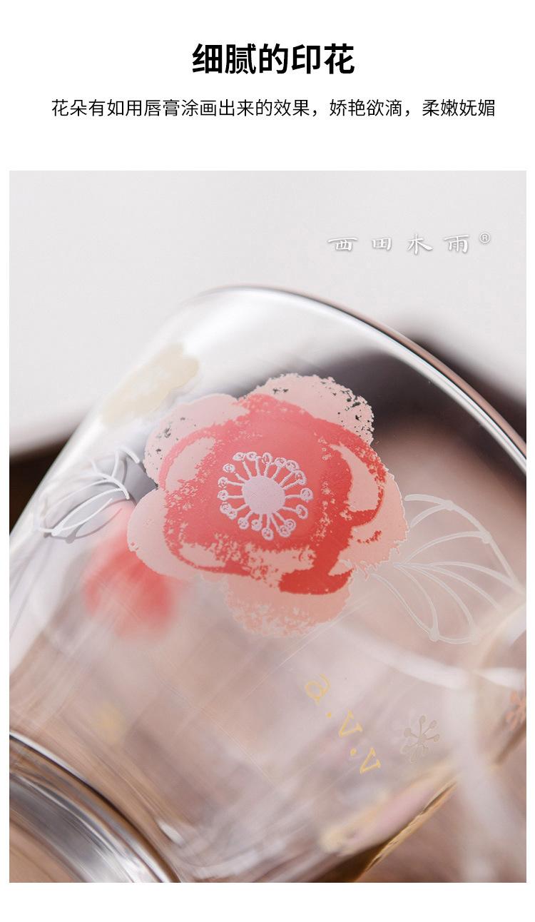 粉红玫瑰玻璃杯