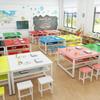 Treinamento de pintura Caligrafia Mesa Mesas e cadeiras Mesa de dois andares Mesa longa para alunos Mesa colorida Aula de tutoria de arte