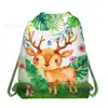 Wf081 Sacola de Tecido Não Tecido com Tema de Animais da Floresta Sacola Promocional de Presente Esquilo Ouriço Saco com Cordão Decorativo para Armazenamento