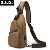 Mu Gu transfronterizo Europa y Estados Unidos bolso de lona retro viaje USB mochila diagonal bolso de pecho para hombre una generación de cabello