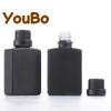 Em estoque transfronteiriço 30ml frasco quadrado de vidro preto fosco para óleo essencial frasco com rolha interna frasco de água de rosas frasco para reabastecimento frasco cosmético