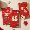 Novos Estilos de Envelopes Vermelhos Dourados Estampados para Casamentos, uma Coleção Completa de Envelopes Vermelhos Criativos de Alto Padrão para Casamentos