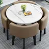 Mesa de Comedor Plegable para Uso Doméstico, Adecuada para Apartamentos Pequeños, Mesa de Comedor para Uso Comercial, Juego de Mesa y Sillas para Reuniones en Tiendas, Mesa Redonda de Recepción