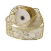 Venta Caliente Transfronteriza EE.UU.-China Flor de Navidad con Brillo Cinta de Navidad Lazo de Cinta Decoración Navideña Cinta de Nieve